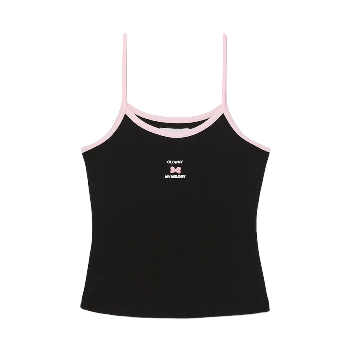 (W) 글로니 x 마이 멜로디 캐미솔 블랙((W) Glowny x My Melody Camisole Black) - 1