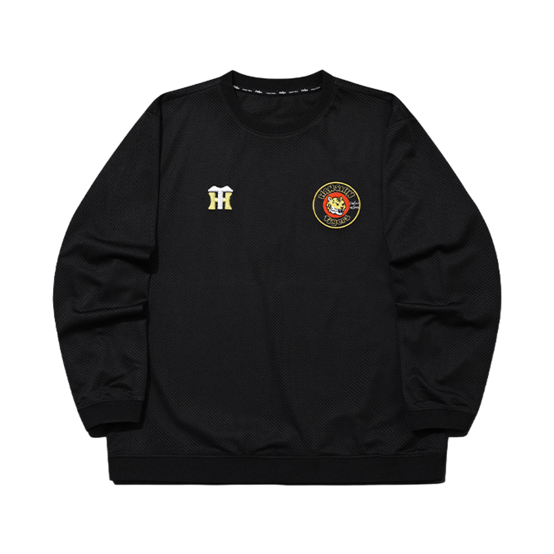 디에포 x 한신 타이거즈 콜라보 캐릭터 메쉬롱슬리브 블랙(DeEpo x Hanshin Tigers Collabo Character Mesh Long Sleeve Black)