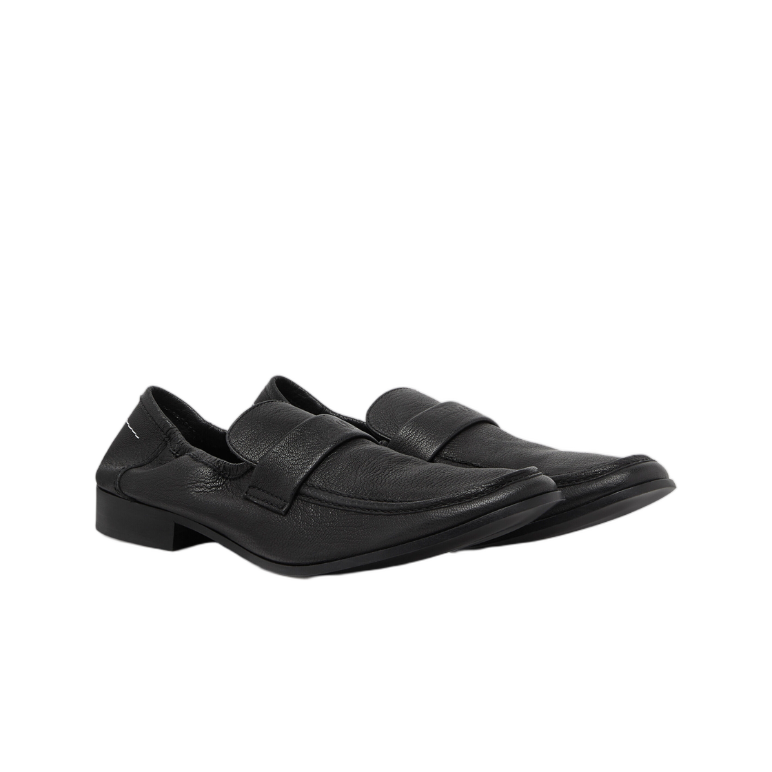 (W) MM6 메종 마르지엘라 레더 스윙 토 로퍼 블랙((W) MM6 Maison Margiela Leather Swing Toe Loafers Black) - 2
