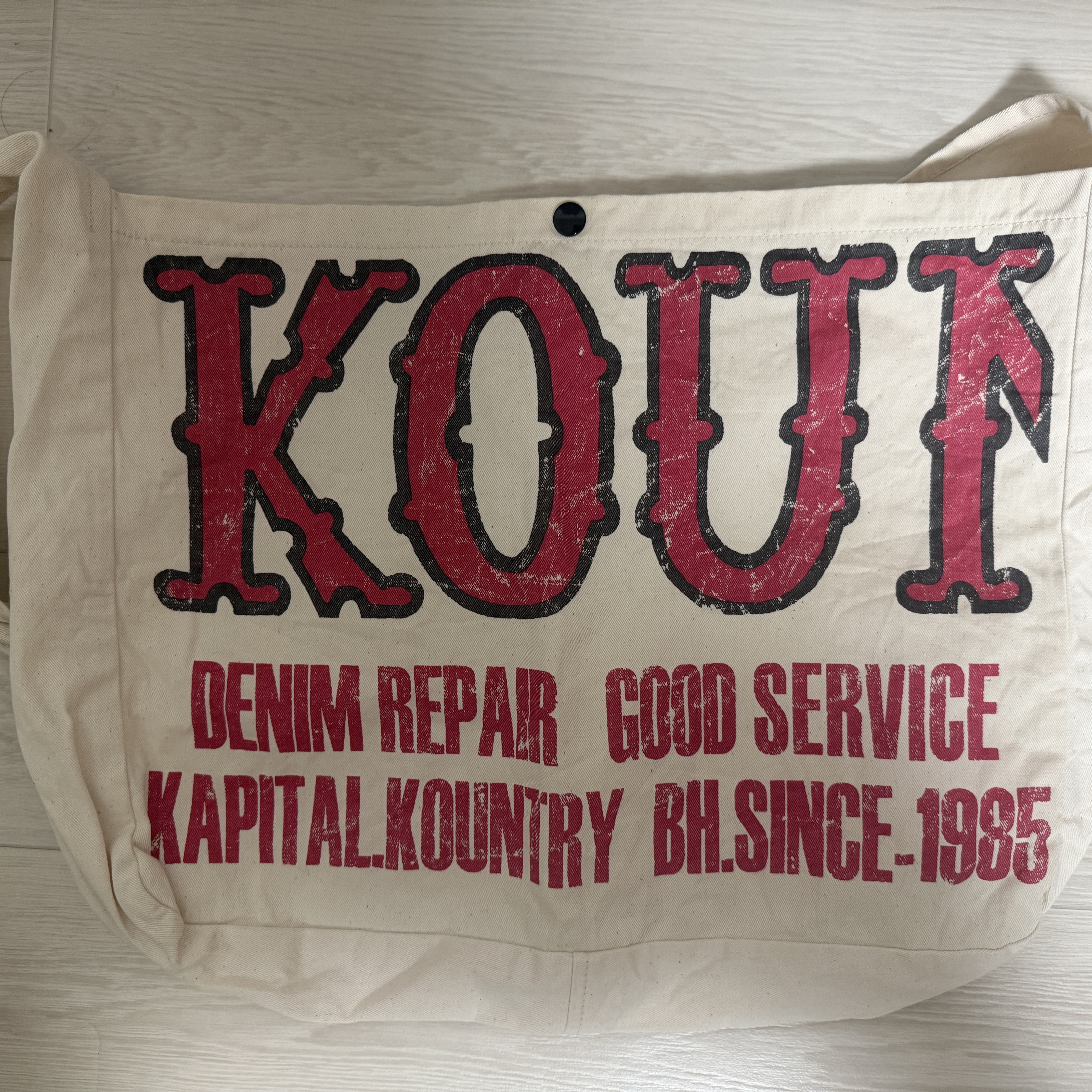 Kapital Cotton Twill Kountry Factory Book Bag Kinari 착용 스타일 - 1