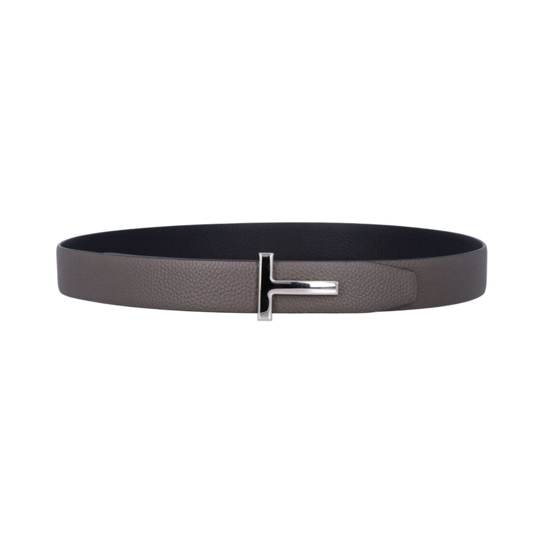 톰포드 레더 리버시블 버클 T 벨트 스모크 그레이(Tom Ford Leather Reversible Buckle T Belt Smoke Grey)