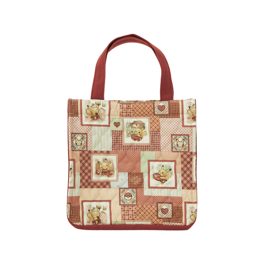 포켓몬센터 패치워크 스타일 미니 토트백 피카츄의 스윗 딜리버리(Pokemon Center Sweet Delivery Pikachu Patchwork-Style Mini Tote Bag)