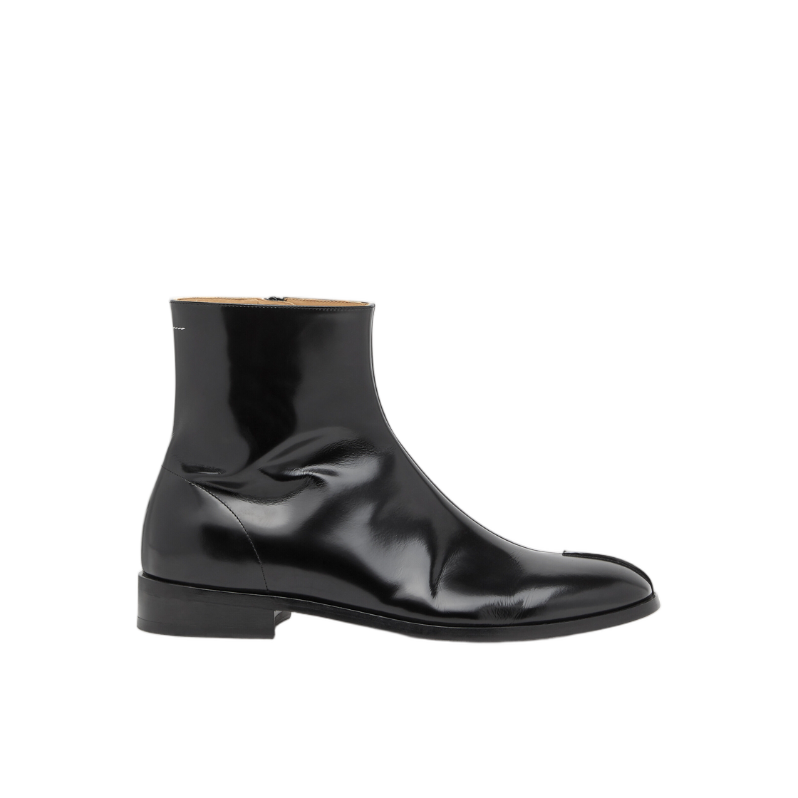 SH1WU0011P7137T8013 MM6 Maison Margiela Polished Leather Ankle Boots Black