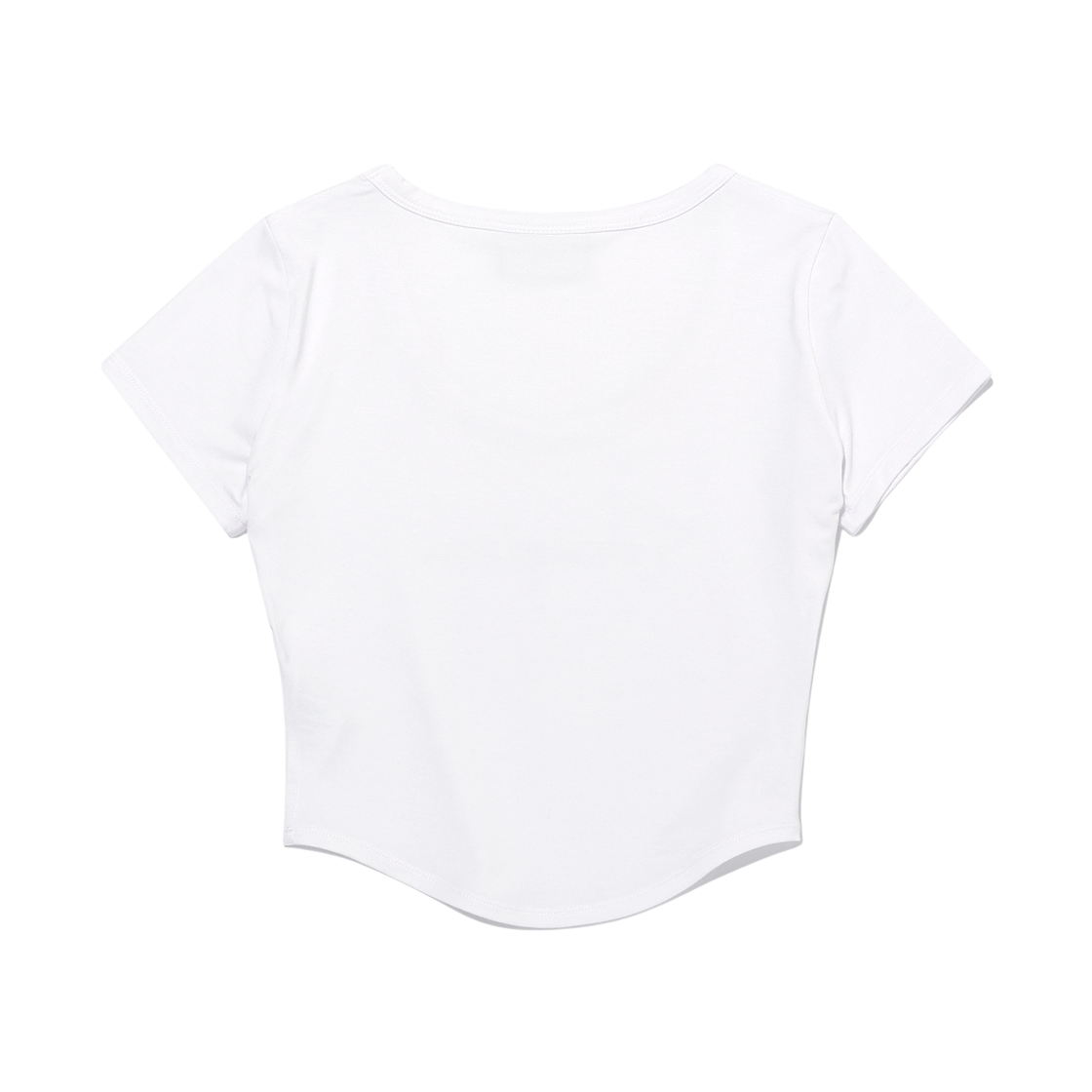 프리덤 모달 U넥 크롭 숏 슬리브 화이트(FREEDOM Modal U-neck Crop Short Sleeve White) - 2