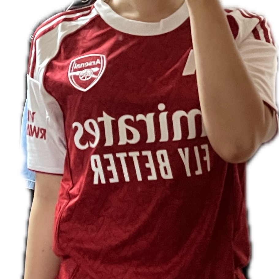 Adidas Arsenal 2025/26 Home Jersey Better Scarlet White - KR Sizing (Non Marking Ver.) 착용 스타일