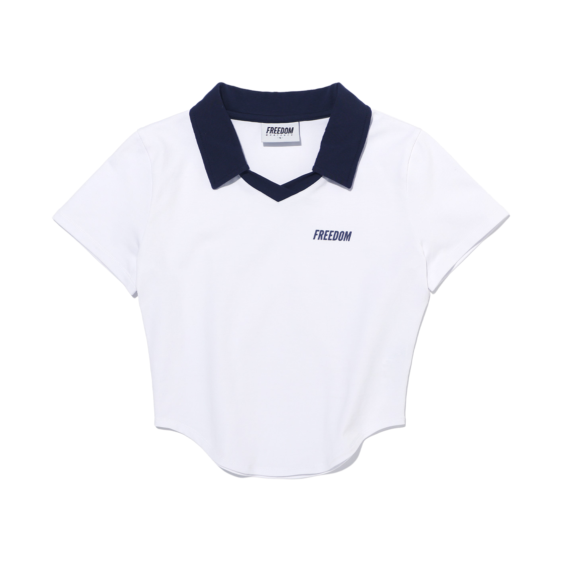 FD26MWTS0450WH FREEDOM Contrast Open Collar Short Sleeve White