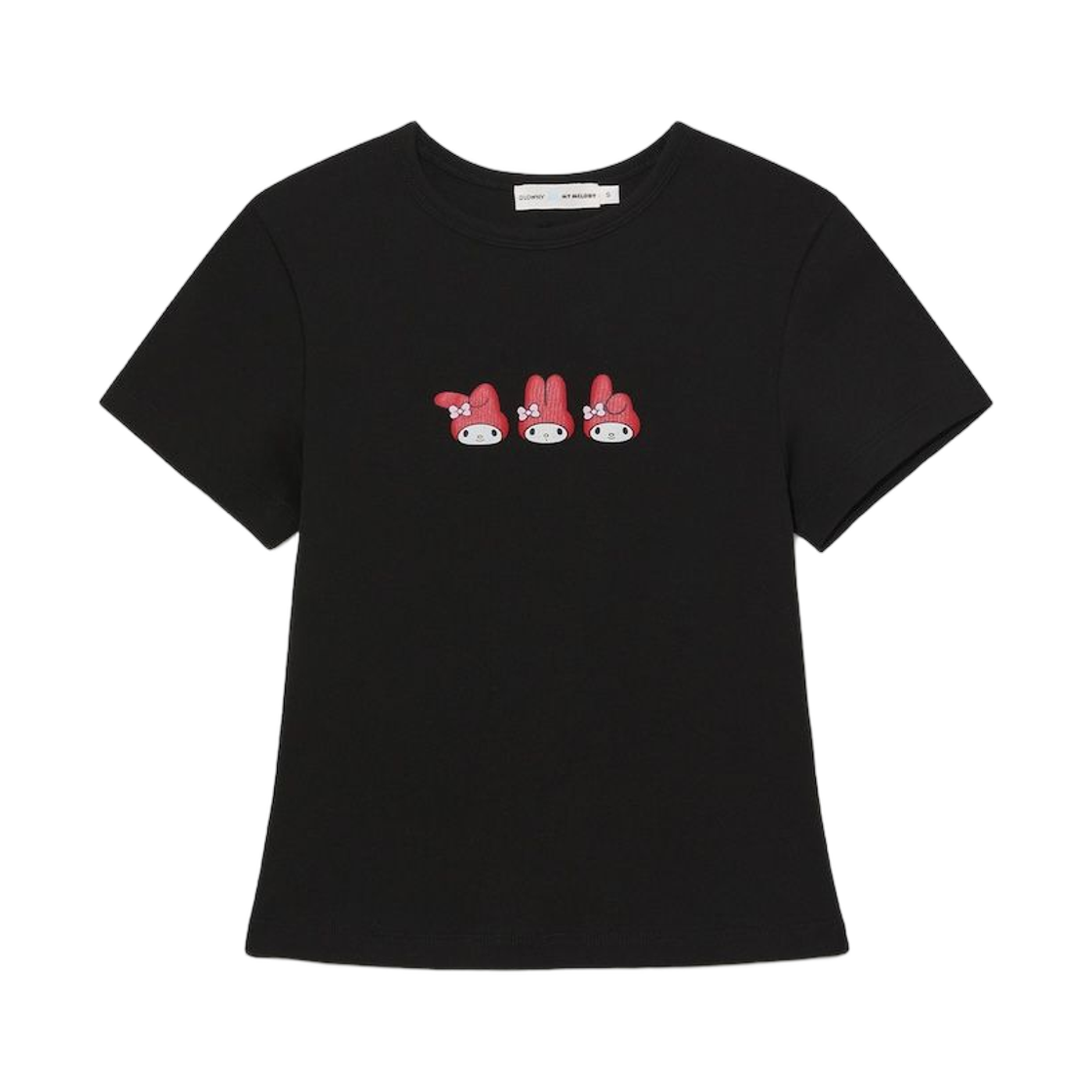 (W) 글로니 x 마이 멜로디 베이비 티셔츠 블랙((W) Glowny x My Melody Baby T-Shirt Black)