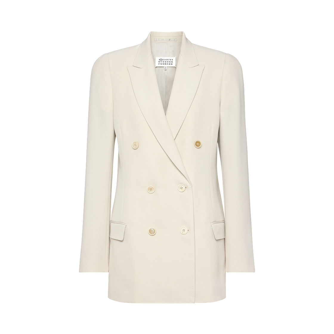 S51BN0445M35899102 Maison Margiela Wool Double Breasted Blazer Ecru