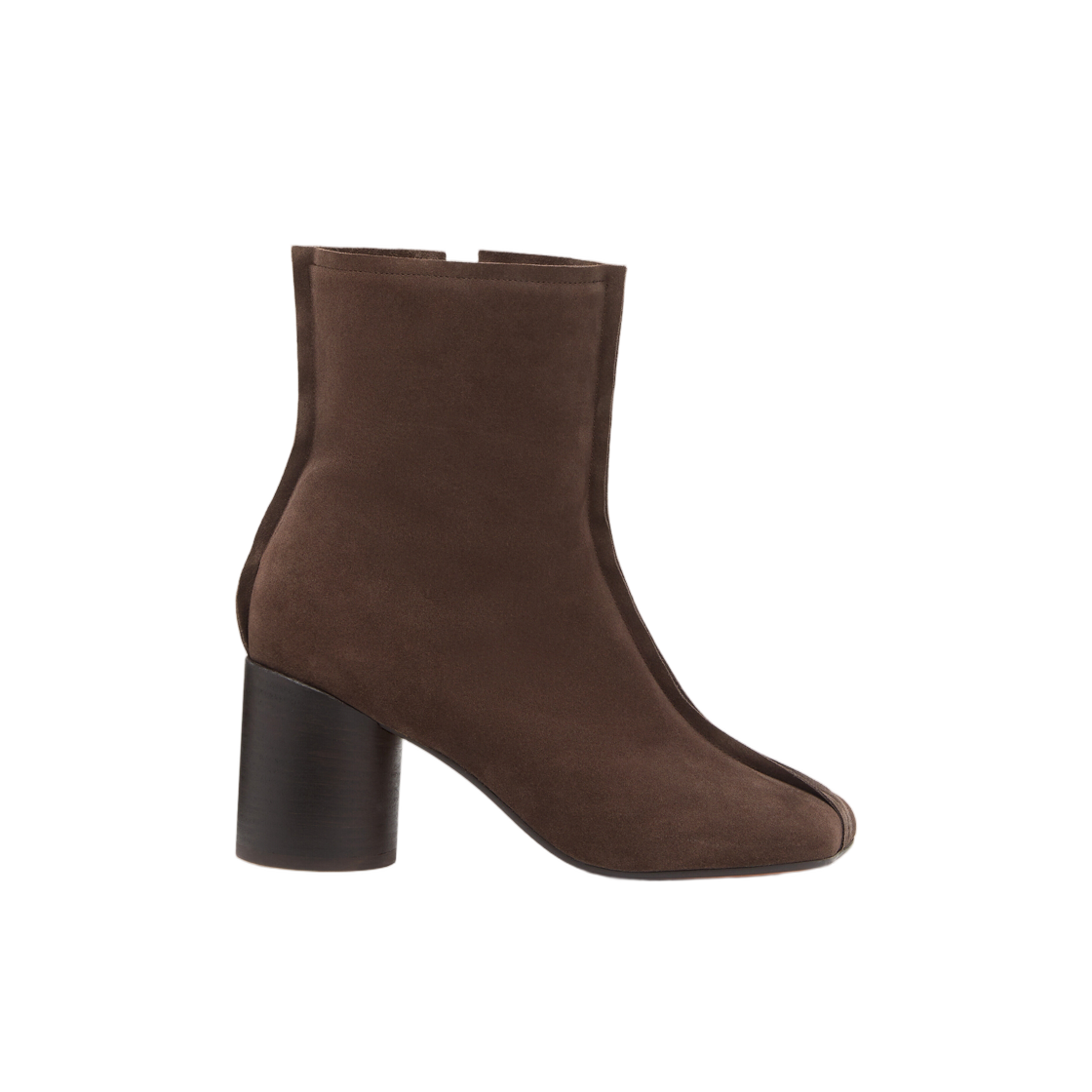 S59WU0276P6385T2154 (W) MM6 Maison Margiela Suede Anatomic Stitch Toe Ankle Boots Tapenade