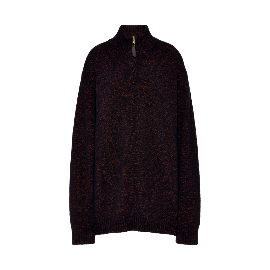S51HL0059M13307002F (W) Maison Margiela Half Zip Knit Sweater Bordeaux