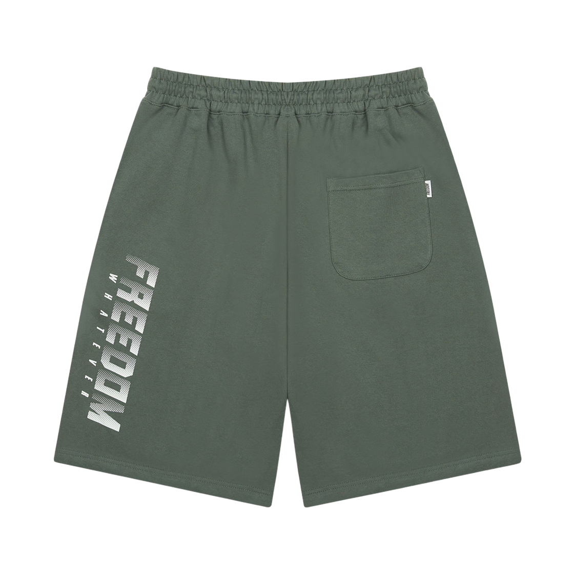 프리덤 프리덤 사이드 로고 쇼츠 카키/화이트(FREEDOM FREEDOM Side Logo Shorts Khaki/White)