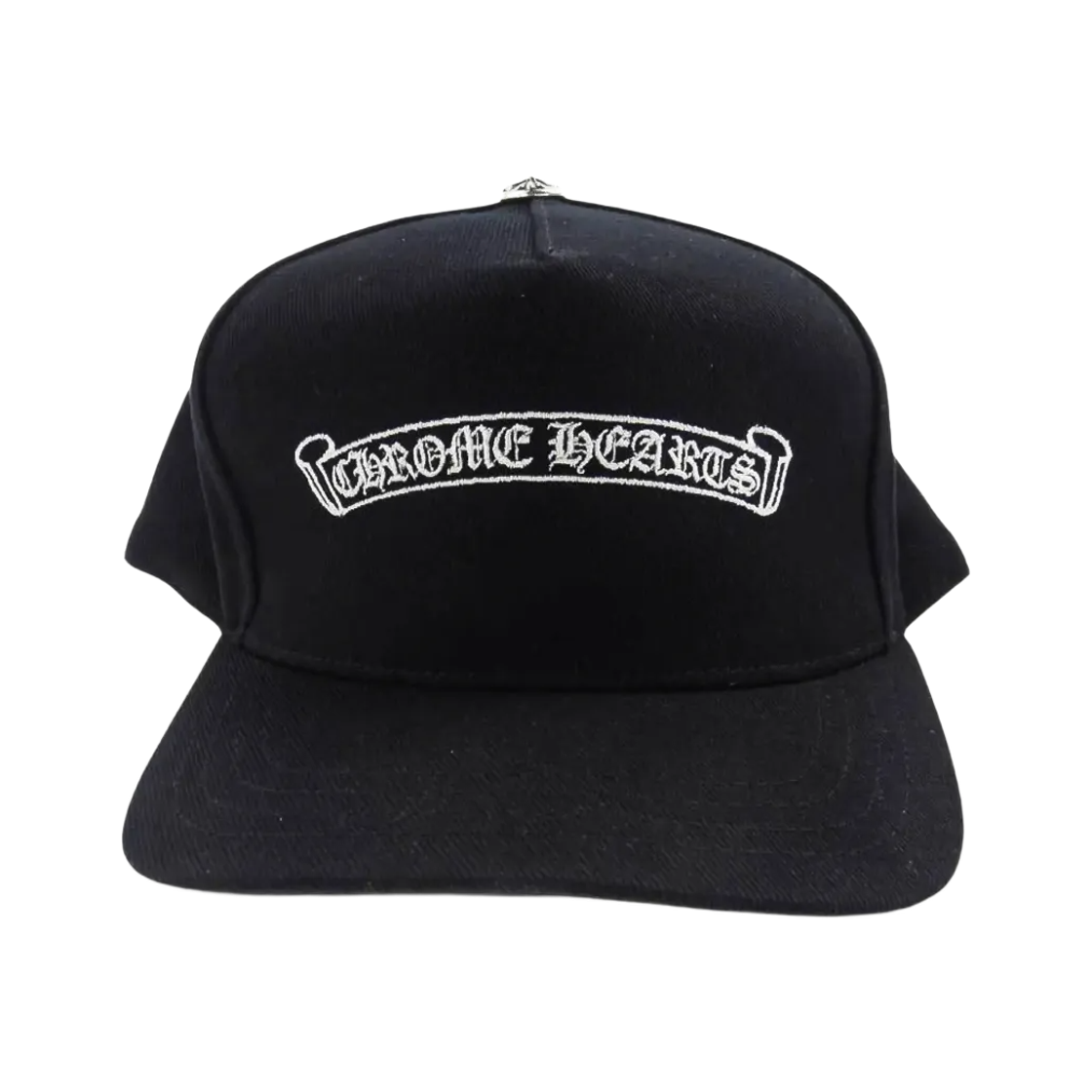 - Chrome Hearts Scroll Label Trucker Hat Black