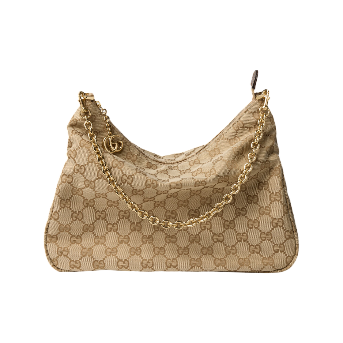 A006OA-FAGGX-9651 Gucci Lady Lunetta Chain Medium Shoulder Bag Sand Brown