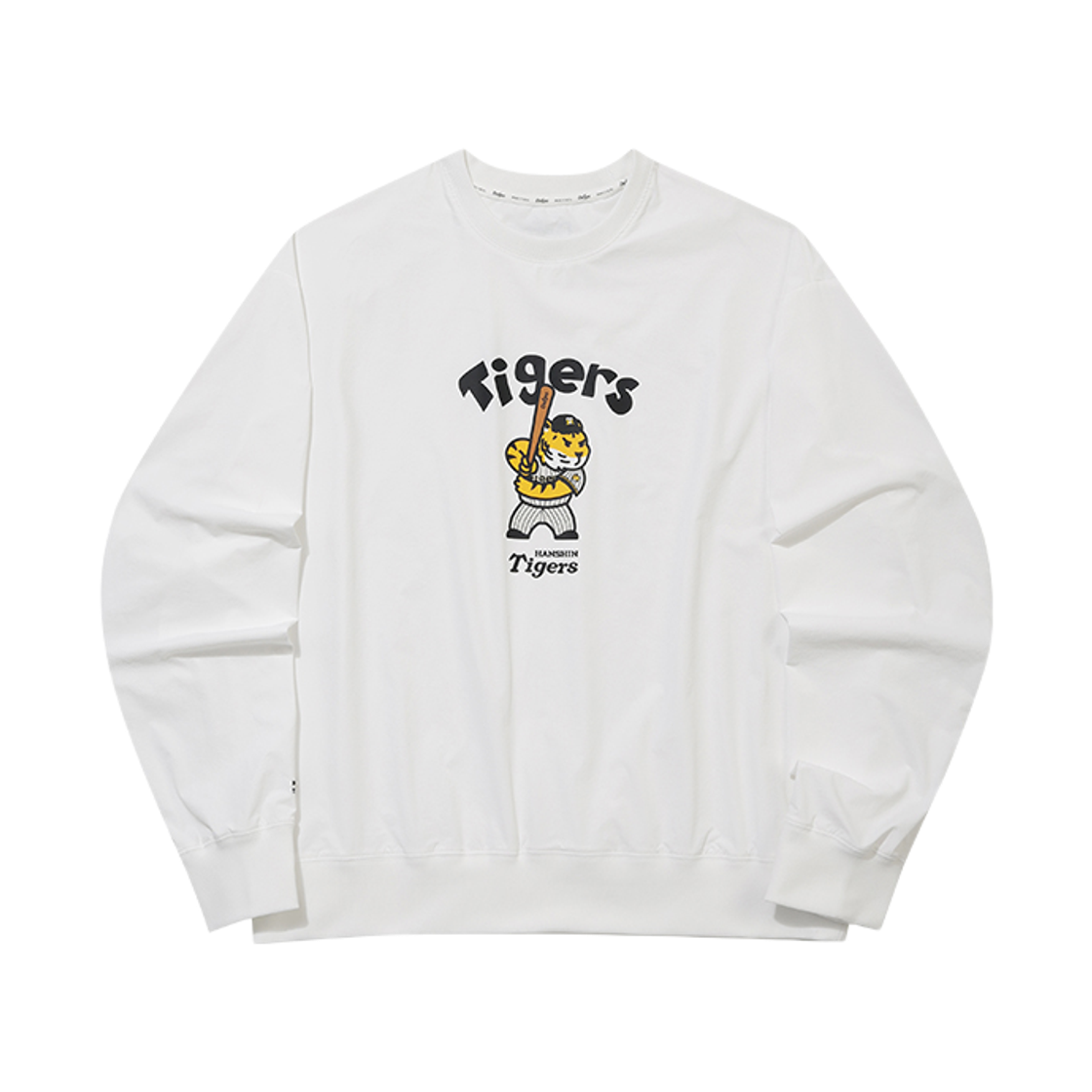 디에포 x 한신 타이거즈 콜라보 캐릭터 우븐 맨투맨 아이보리(DeEpo x Hanshin Tigers Collabo Character Woven Sweat Shirts Ivory)