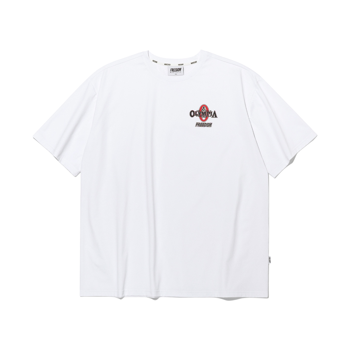프리덤 올림피아 에센셜 세미오버핏 티셔츠 화이트(FREEDOM Olympia Essential Semi-Overfit T-Shirt White)