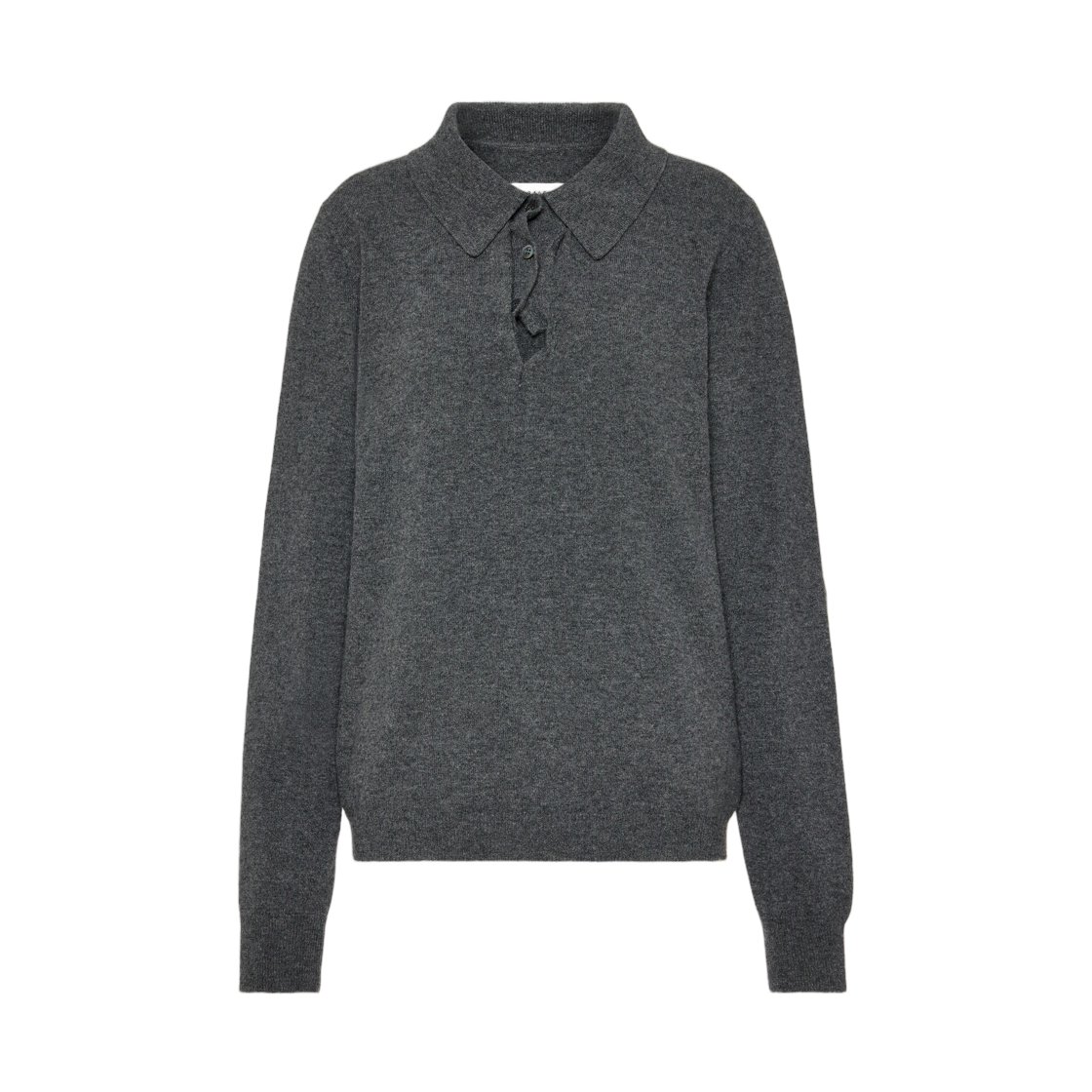 S51GL0083M13302859 (W) Maison Margiela Draped Collar Wool Polo Sweater Grey