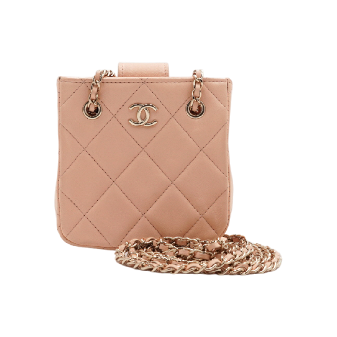 ITEPNBC3FFJ6 Chanel Lambskin Champagne Gold Mini Shoulder and Crossbody Bag
