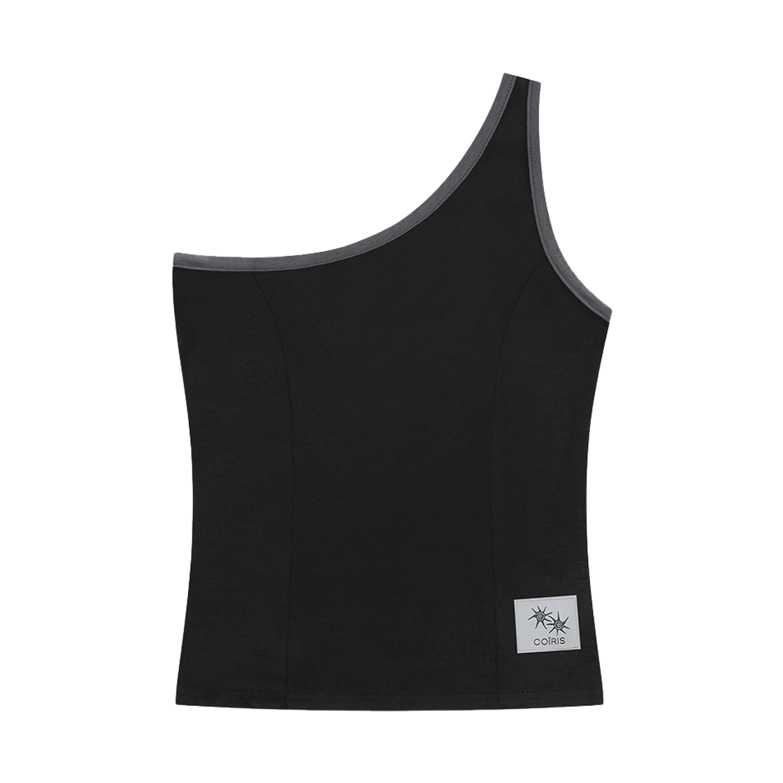 코이리스 데이즈 원 숄더 슬림 라인 배색 슬리브리스 블랙(Coiris Daze One Shoulder Slim Line Sleeveless Black) - 2