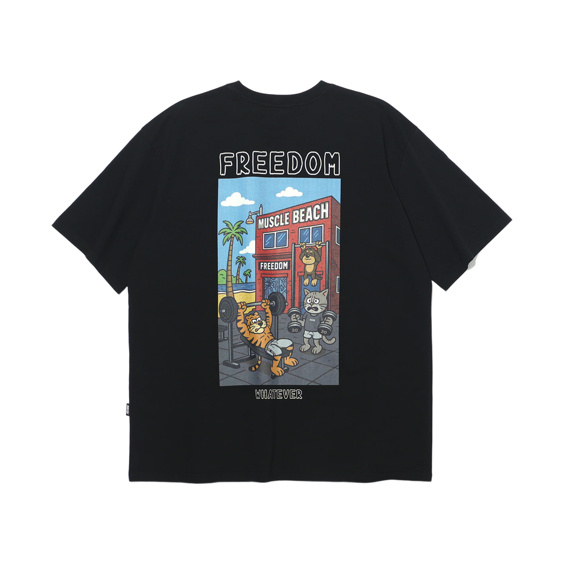 FD26MMTS0220BK FREEDOM Animal Muscle Beach Graphic T-shirt Black