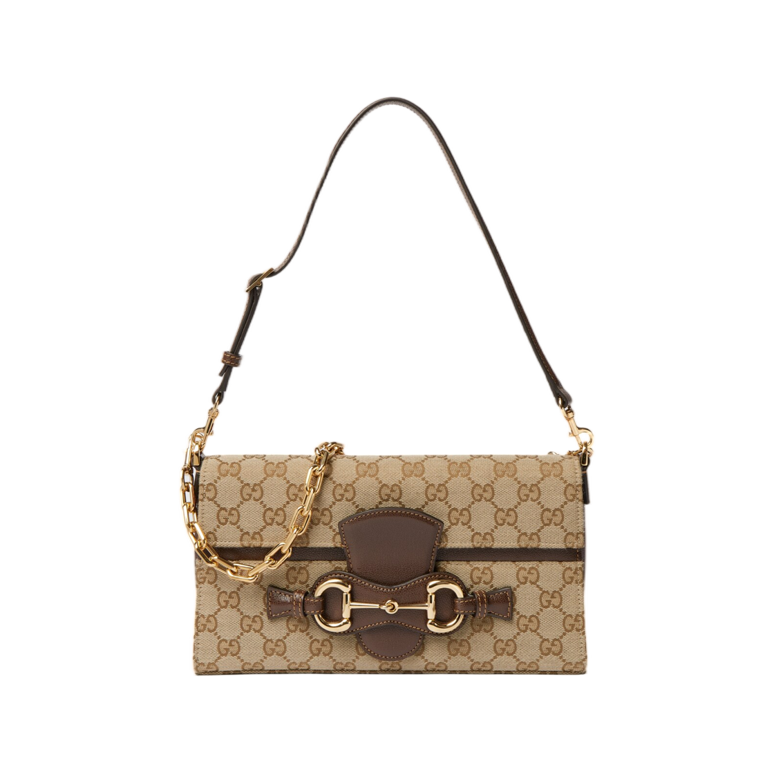 A006KQ-FAGGX-9651 Gucci Horsebit Ristretto Medium Shoulder Bag Sand Brown