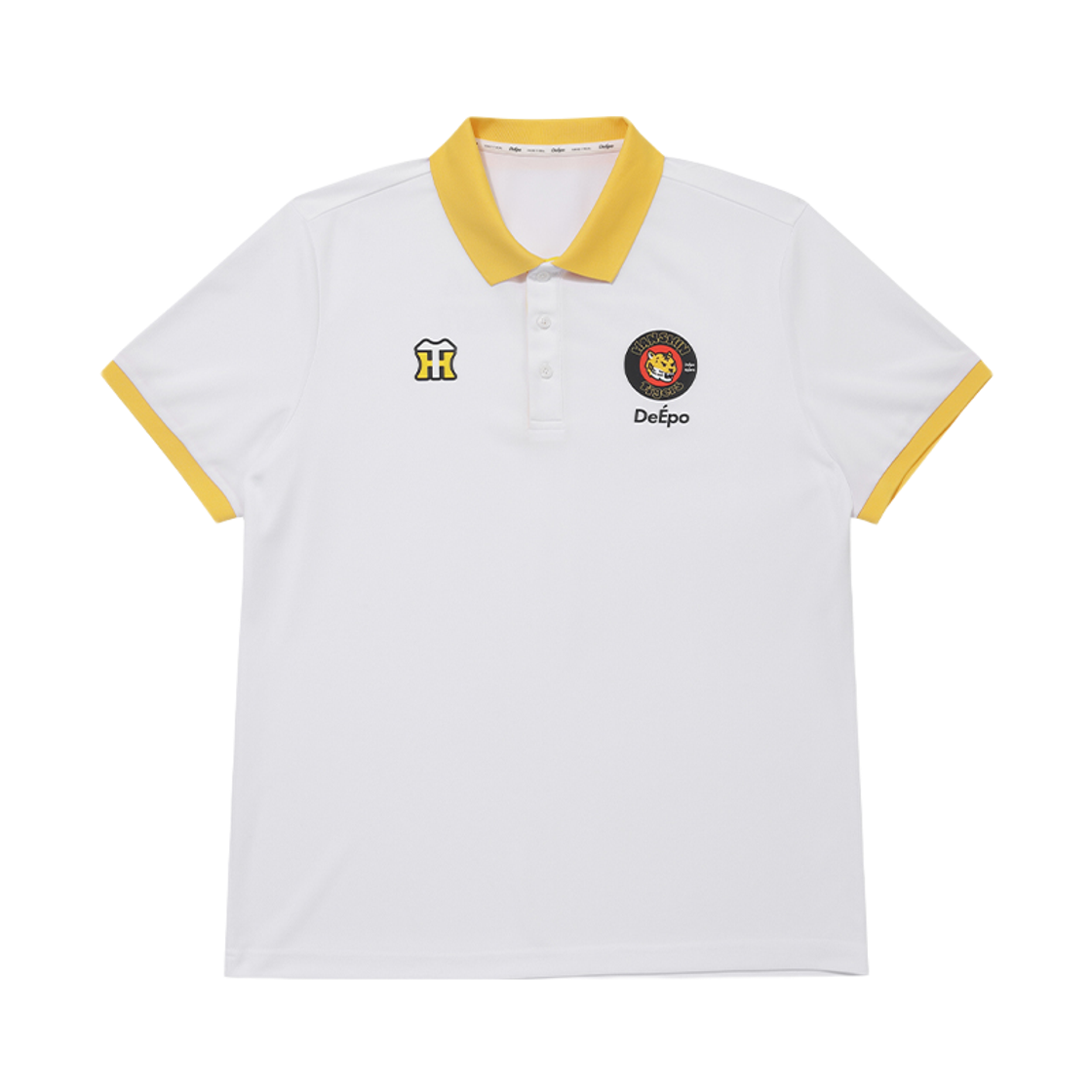 디에포 x 한신 타이거즈 콜라보 캐릭터 PK셔츠 화이트(DeEpo x Hanshin Tigers Collabo Character PK T-Shirts White)