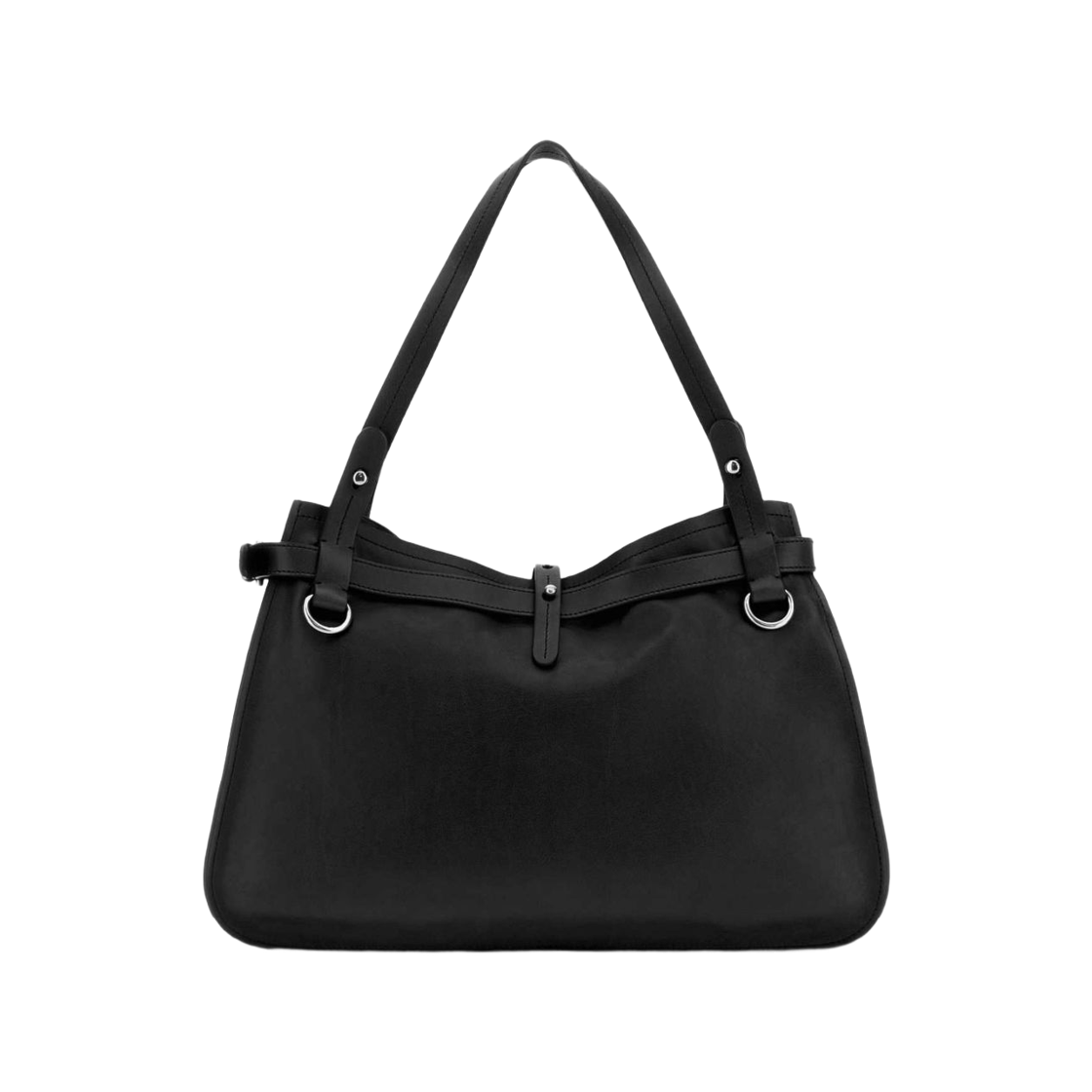 미우 미우 로고 레더 숄더백 블랙(Miu Miu Logo Leather Shoulder Bag Black) - 2