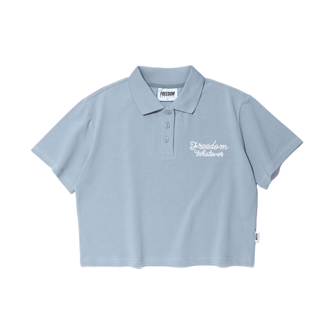 FD24MWPK0420SB FREEDOM Logo Pique Crop T-Shirts Sky Blue