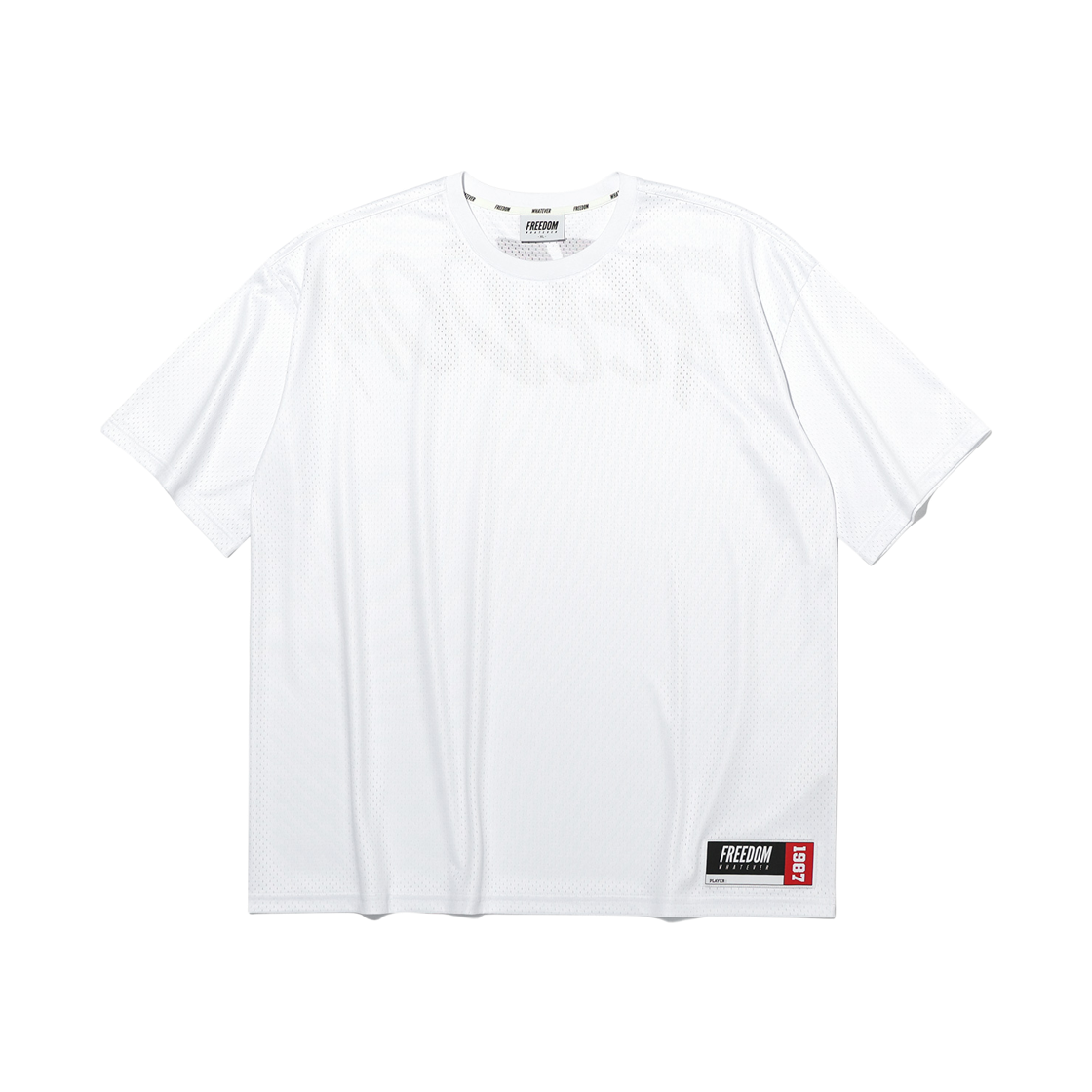 프리덤 메쉬 오버핏 백 프린팅 티셔츠 화이트(FREEDOM Mesh Overfit Back Printing T-Shirts White) - 2