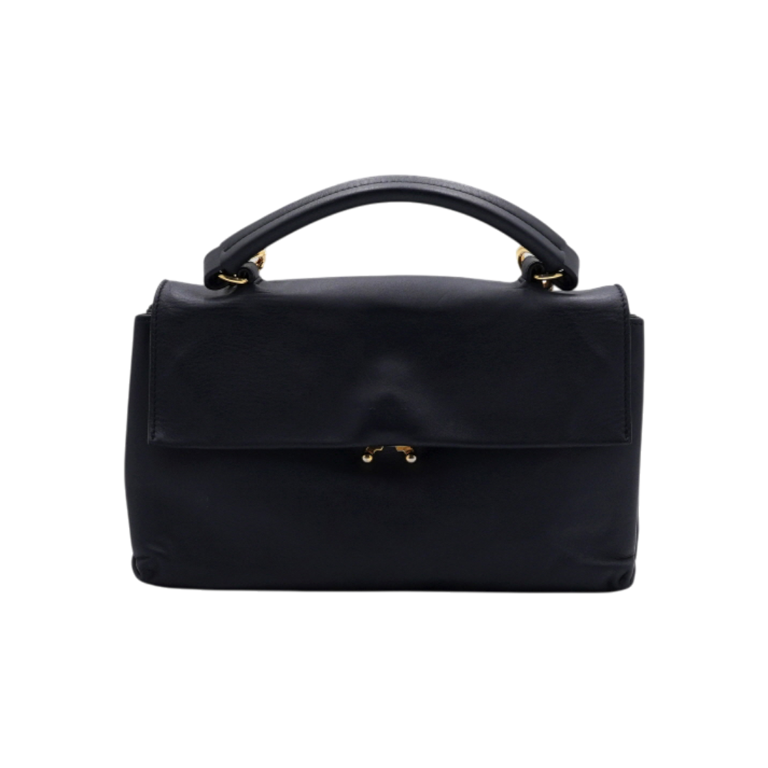 ITHVLVA8Q4W7 MARNI Navy Leather Satchel Tote & Shoulder Crossbody Bag