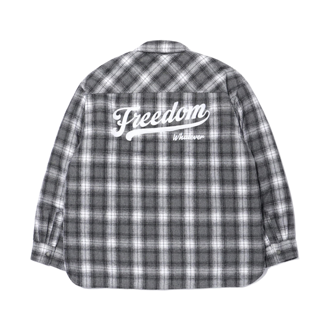 프리덤 백 로고 체크 셔츠 자켓 블랙(FREEDOM Back Logo Check Shirt Jacket Black) - 2