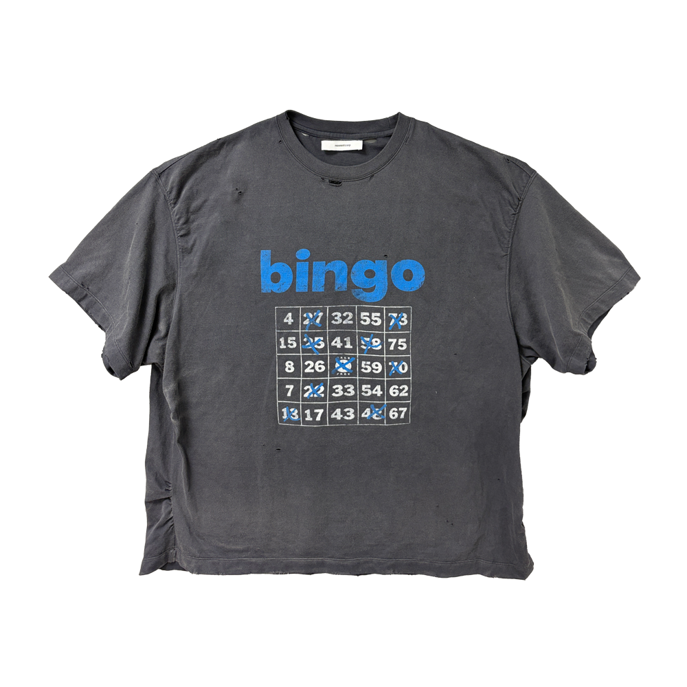 논노드 퍼커링 빙고 티셔츠 차콜(Nonnod Puckering Bingo T-shirt Charcoal)