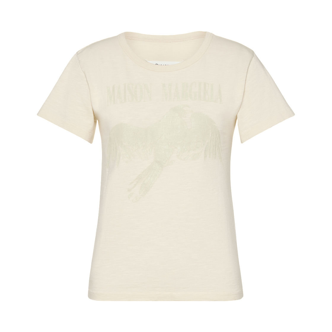 (W) 메종 마르지엘라 코튼 티셔츠 크림((W) Maison Margiela Cotton T-Shirt Cream)