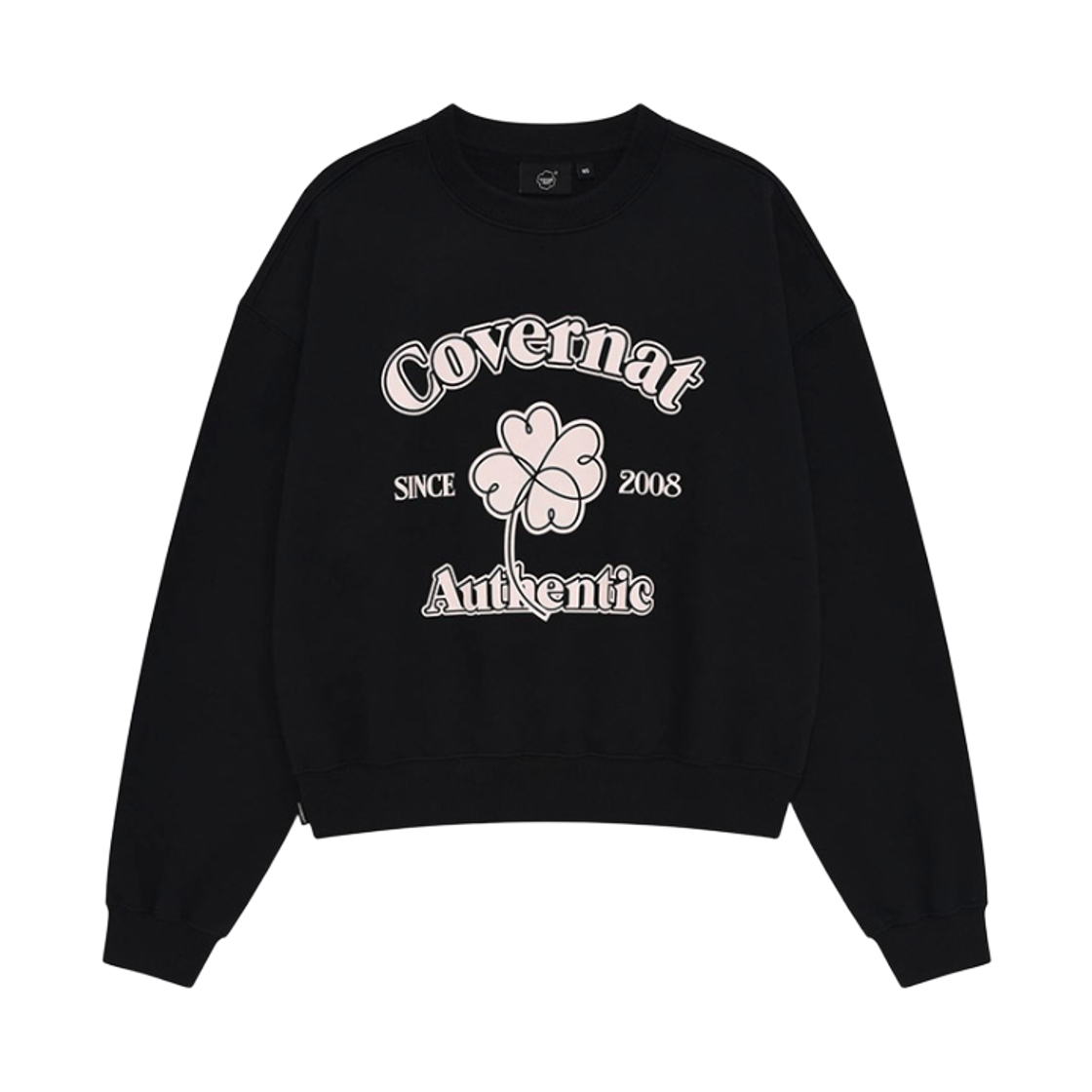 (W) 커버낫 아치 클로버하트 스웨트셔츠 블랙((W) Covernat Arch Clover Heart Sweatshirt Black) - 1