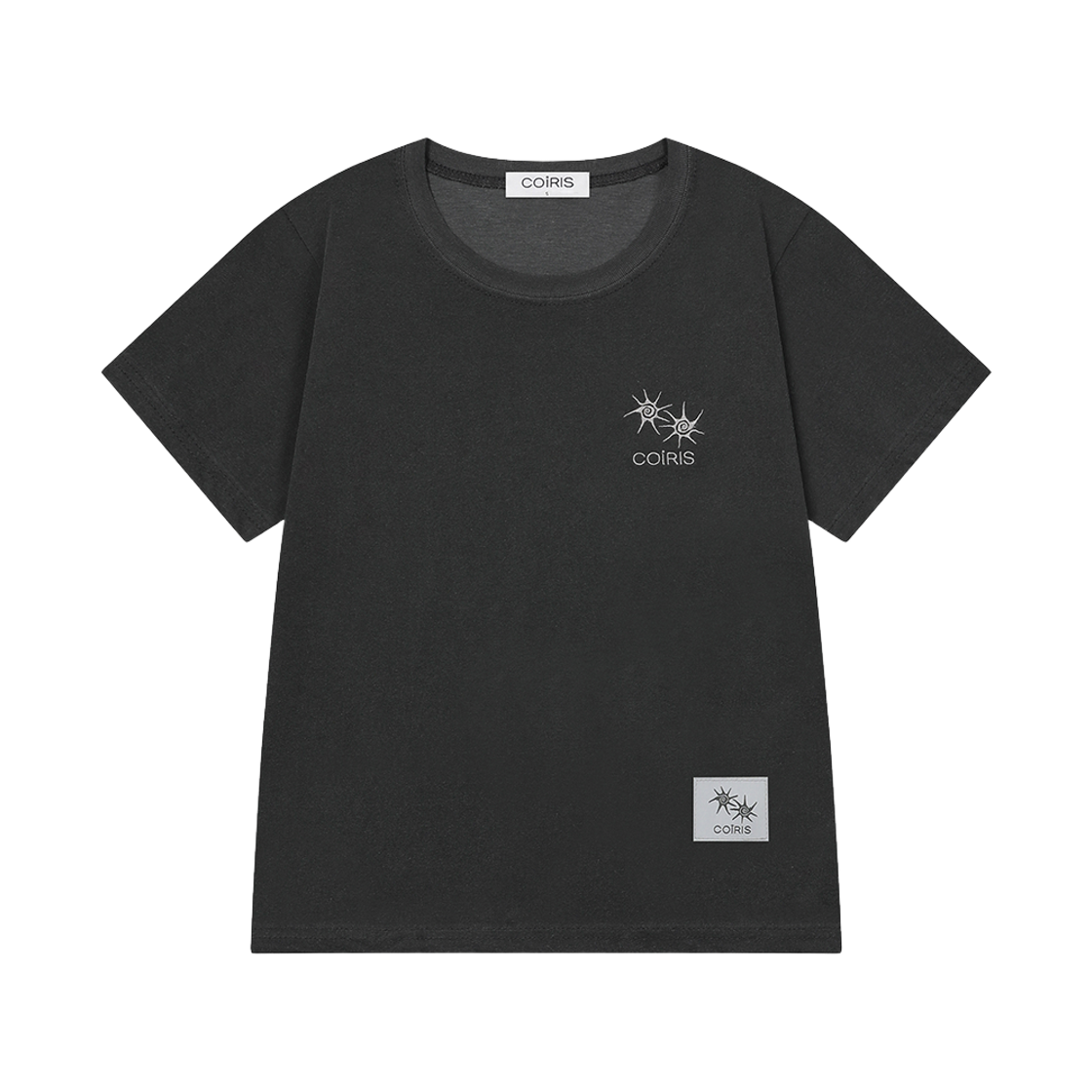 C-P00000JQ Coiris Rora Small Logo Pigment Half T Unisex Black