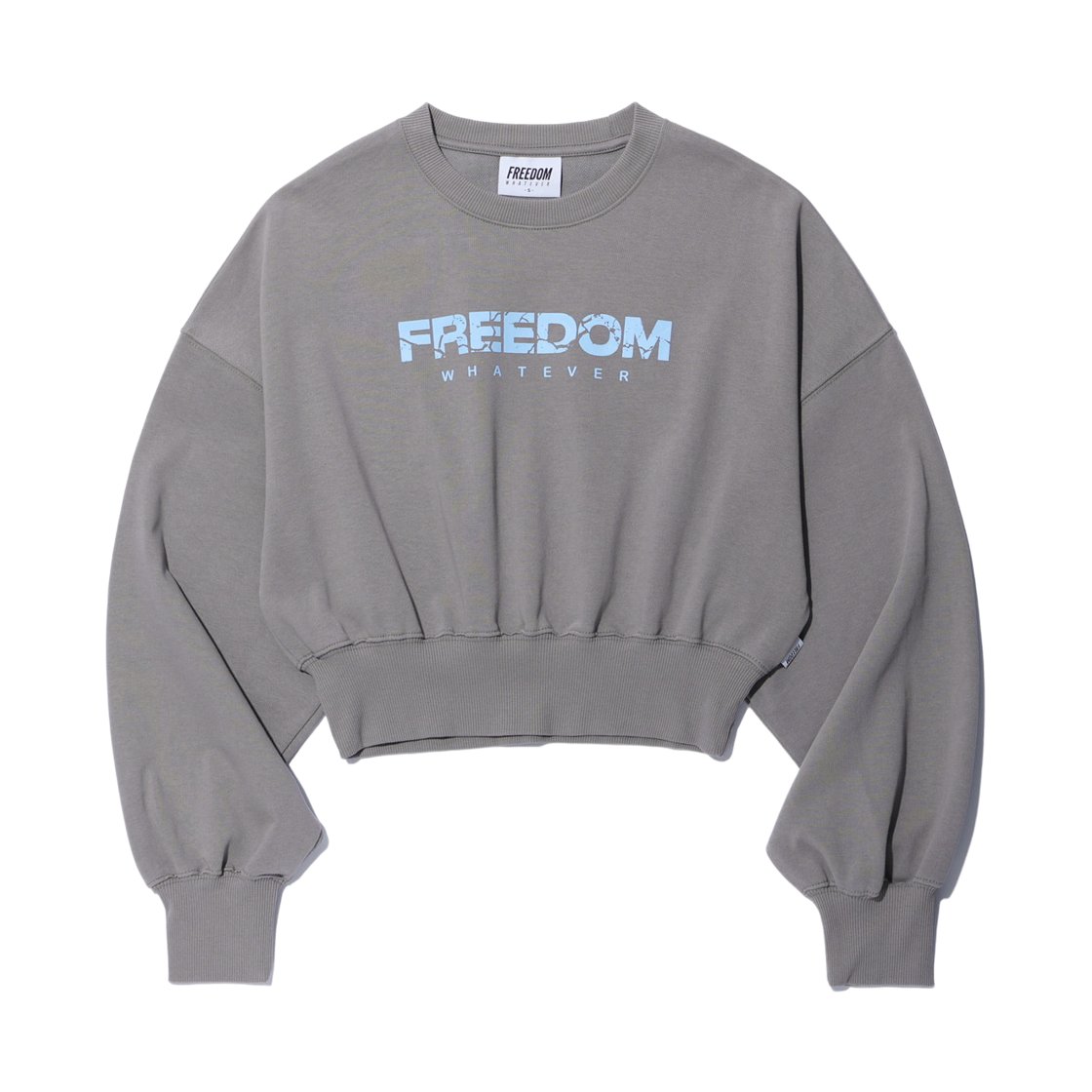 FD24FWSS0320GY FREEDOM Womens Fissure Logo Crop Sweatshirts Gray
