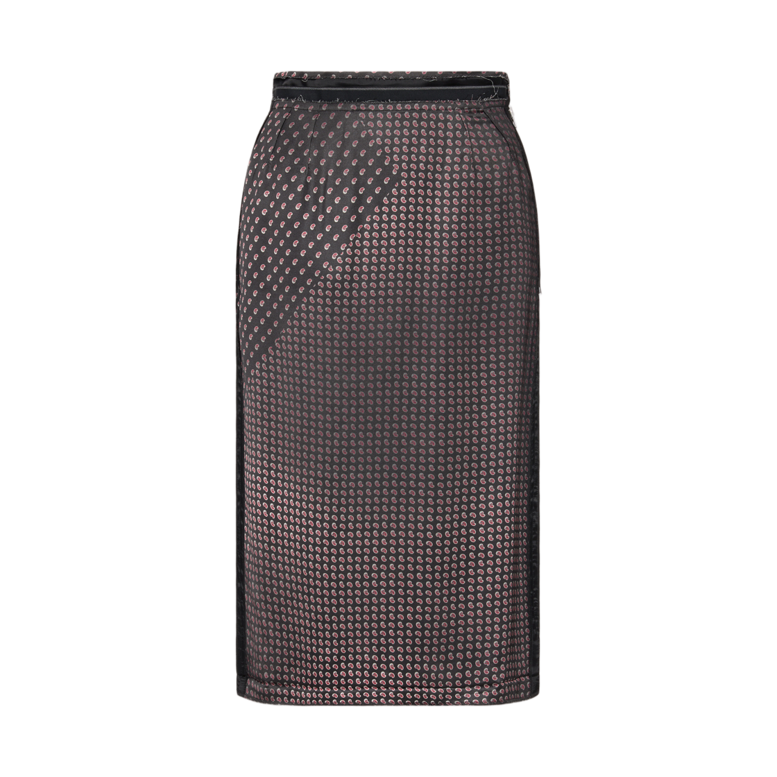 S51ME0071M36040900S (W) Maison Margiela Paisley Print Midi Skirt Black