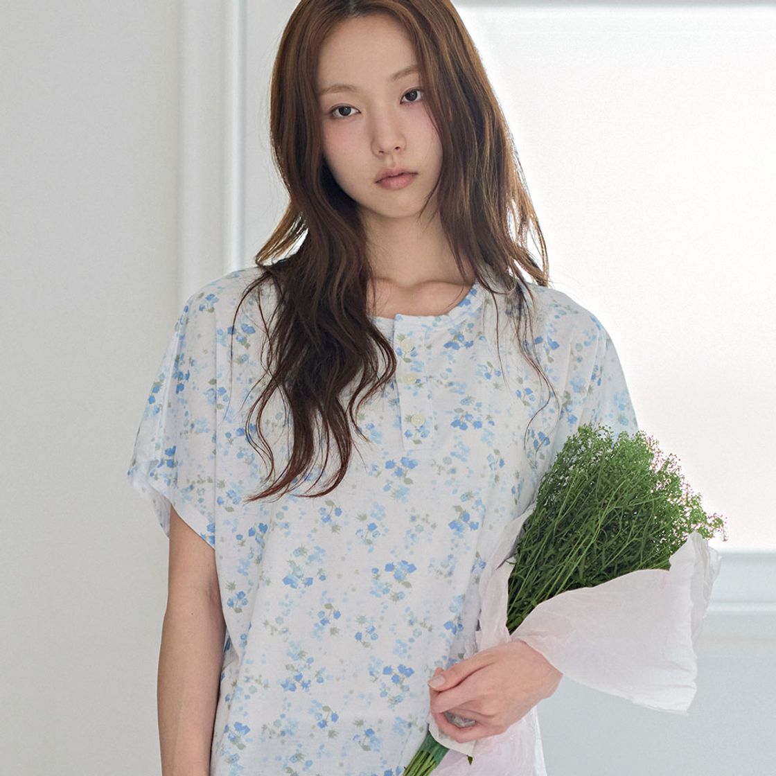 뮤즈무드 블루 로즈 돌먼 티셔츠(Musemood Blue Rose Dolman Tee) - 3