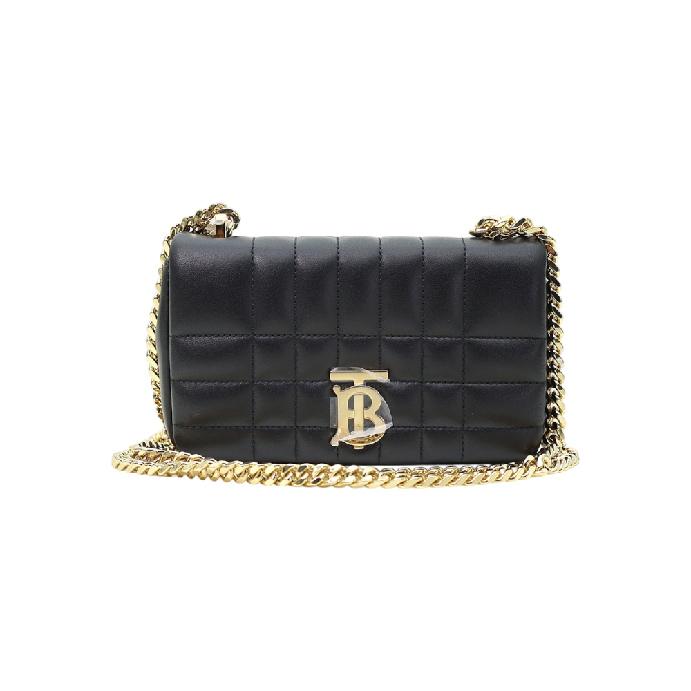 ITCHRKL9UL5N Burberry Black Quilted Lambskin Mini Lola Crossbody Bag with Gold Chain