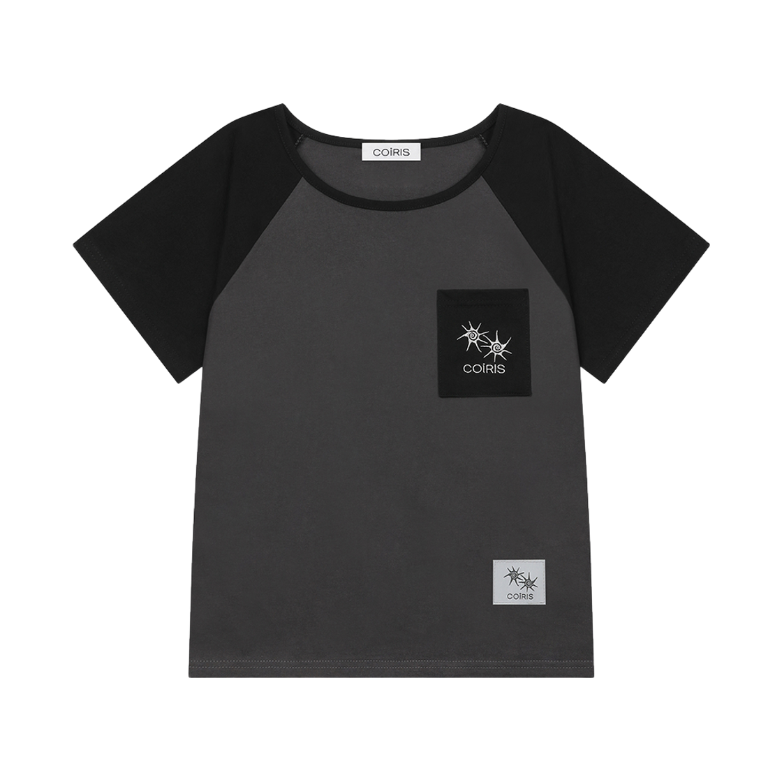 C-P00000JP Coiris Raish Raglan Half T Charcoal