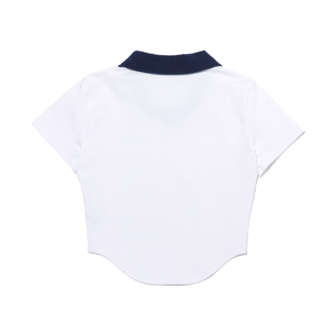 프리덤 배색 오픈 카라 숏 슬리브 화이트(FREEDOM Contrast Open Collar Short Sleeve White) - 2