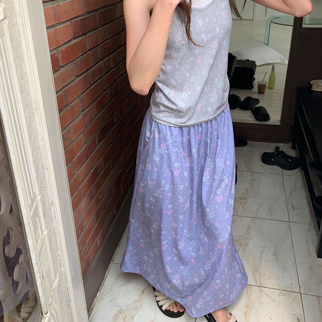 뮤즈무드 알로하 플라워 롱 스커트(Musemood Aloha Flower Long Skirt) - 3