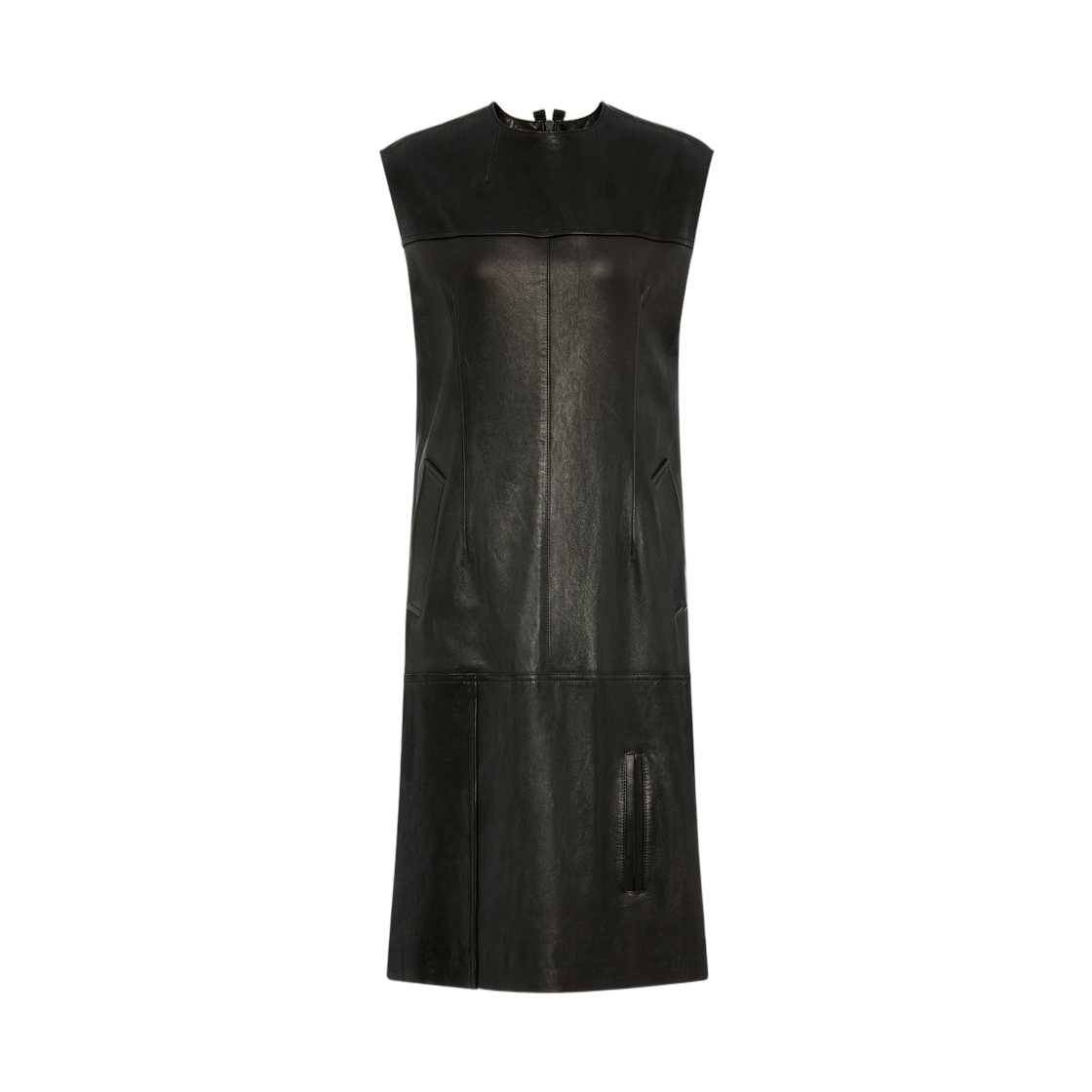 S51DD0073M07032900 (W) Maison Margiela Leather Midi Dress Black