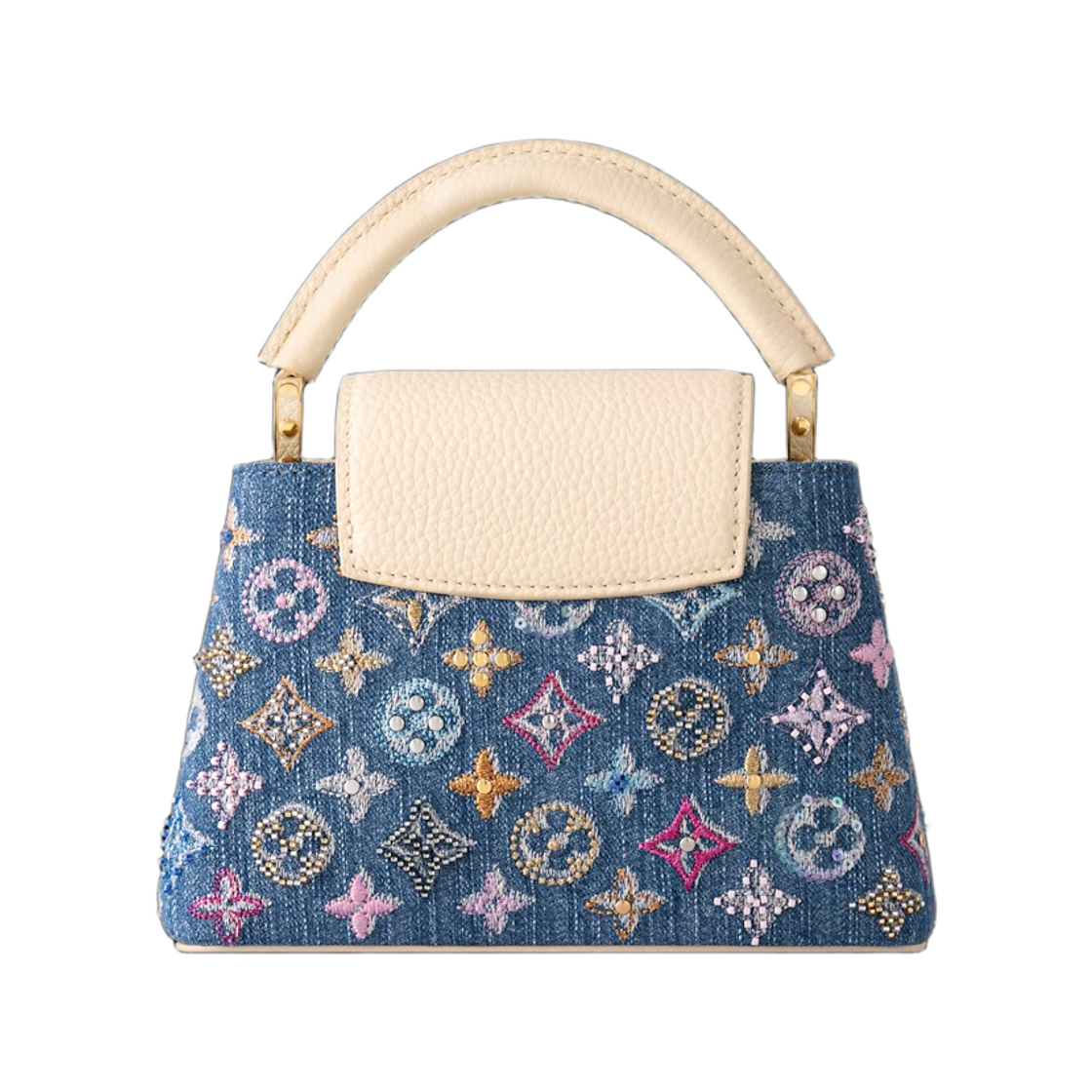 루이비통 카퓌신 미니 데님 블루 크림(Louis Vuitton Capucines Mini Denim Blue Cream) - 2