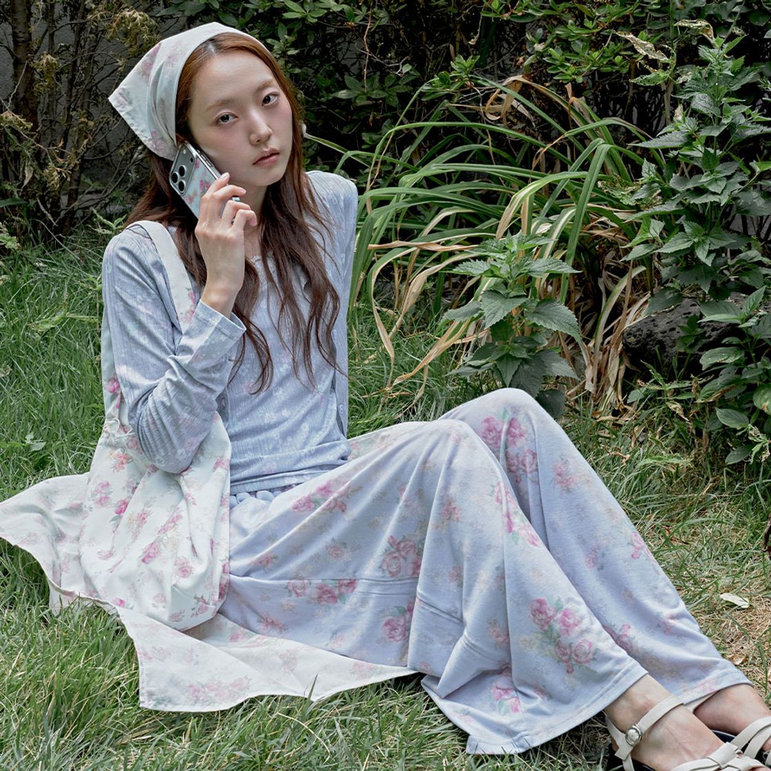 뮤즈무드 로즈 레터 와이드 밴딩 팬츠(Musemood Rose Letter Wide Pants) - 4