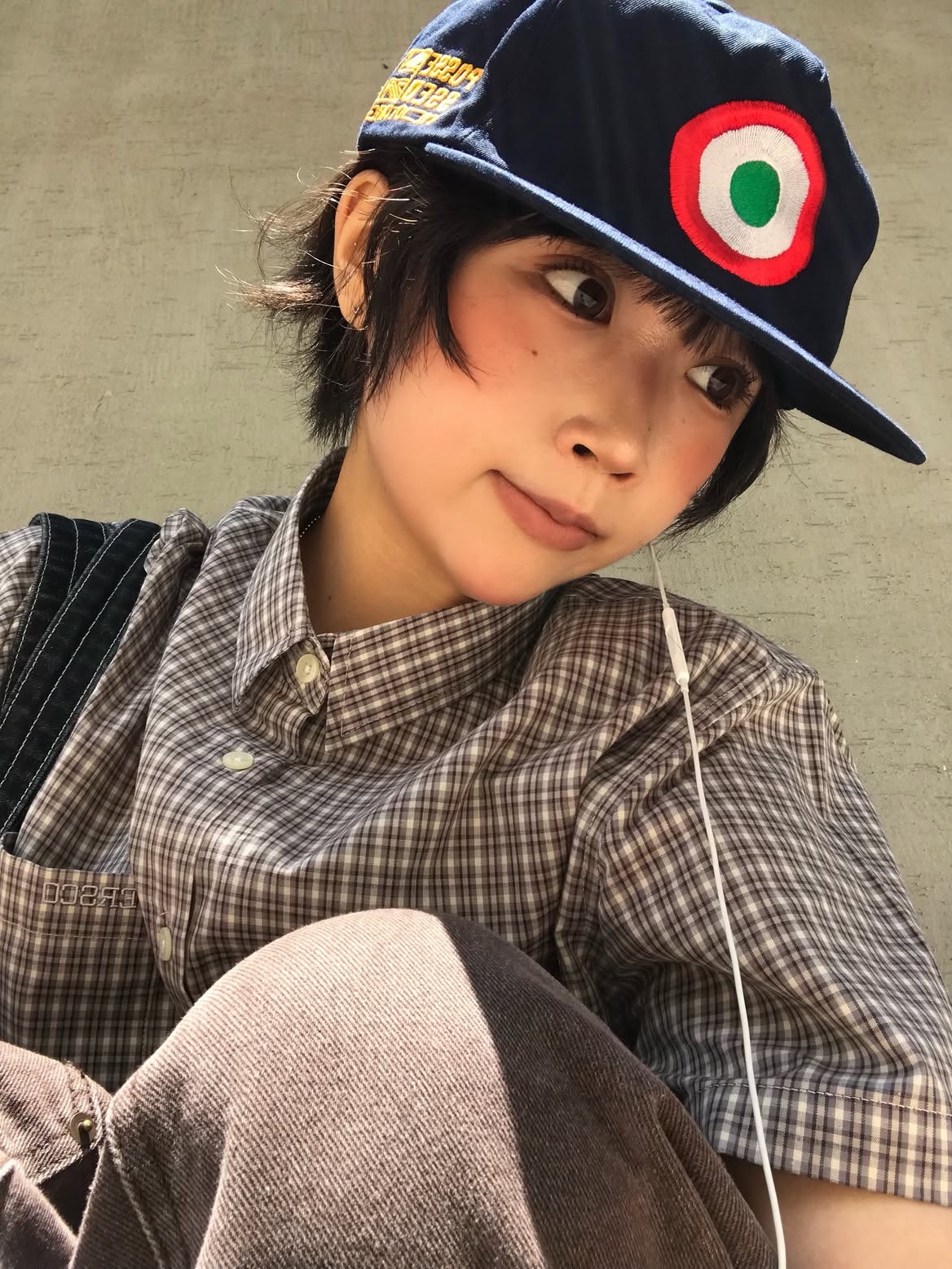 ersco Plaid Shirt Gray 착용 스타일 - 5