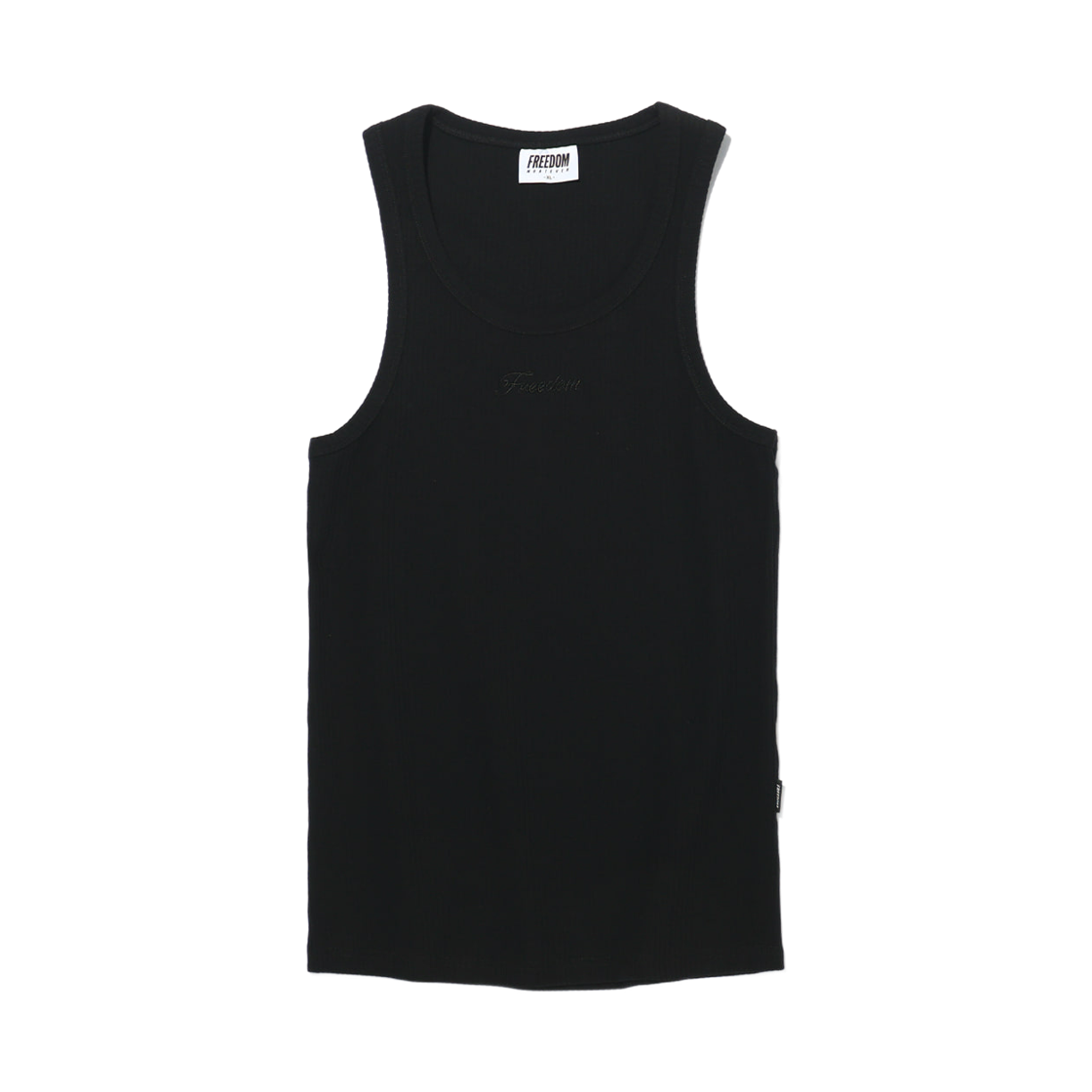 FD26MMSL0640BK FREEDOM Lettering Small Logo Ribbed Tank Top Black