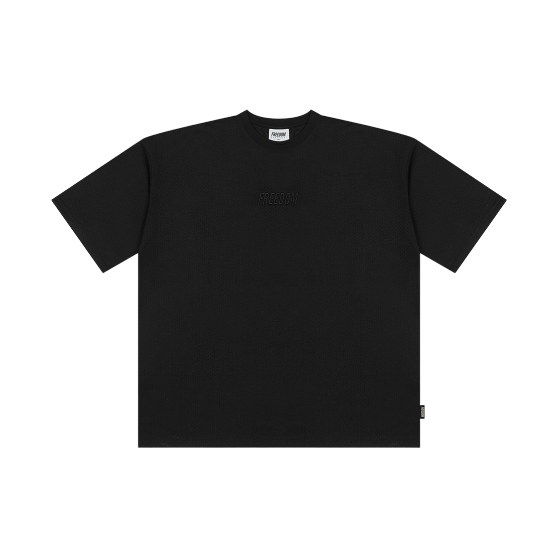 프리덤 프리덤 로고 메쉬 오버핏 티셔츠 블랙(FREEDOM FREEDOM Logo Mesh Overfit T-shrits Black)