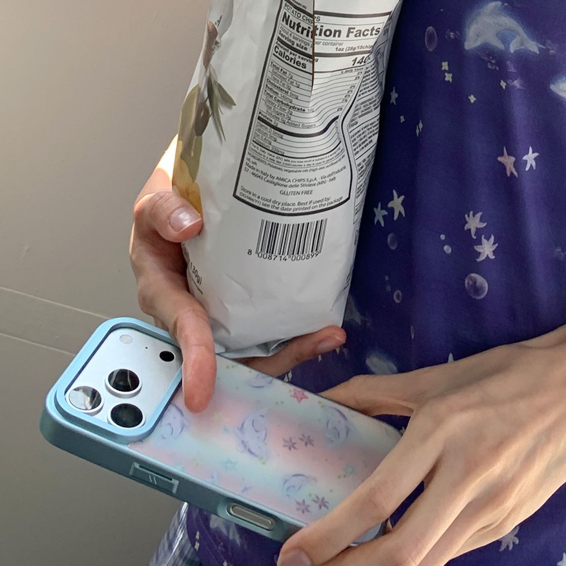 뮤즈무드 돌핀 글로우 블루 범퍼 휴대폰 케이스(Musemood Dolphin Glow Blue Bumper Phone Case) - 4