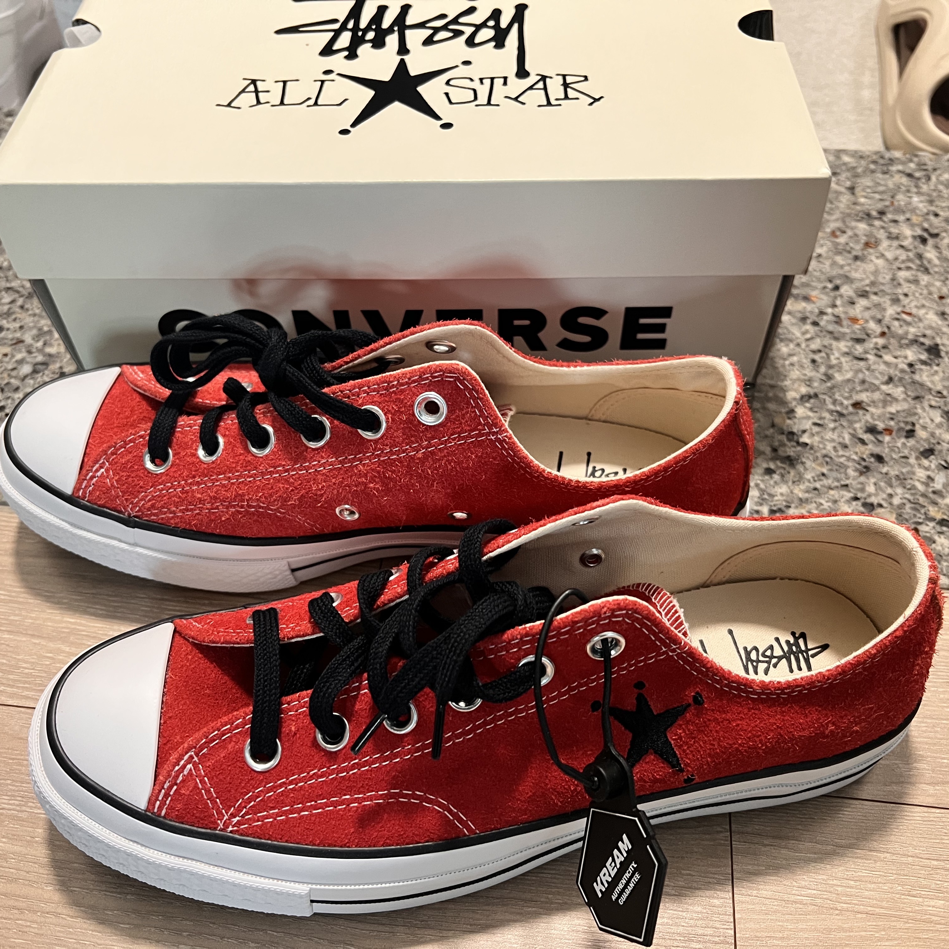 Converse x Stussy Chuck 70 Ox Poppy Red 착용 스타일