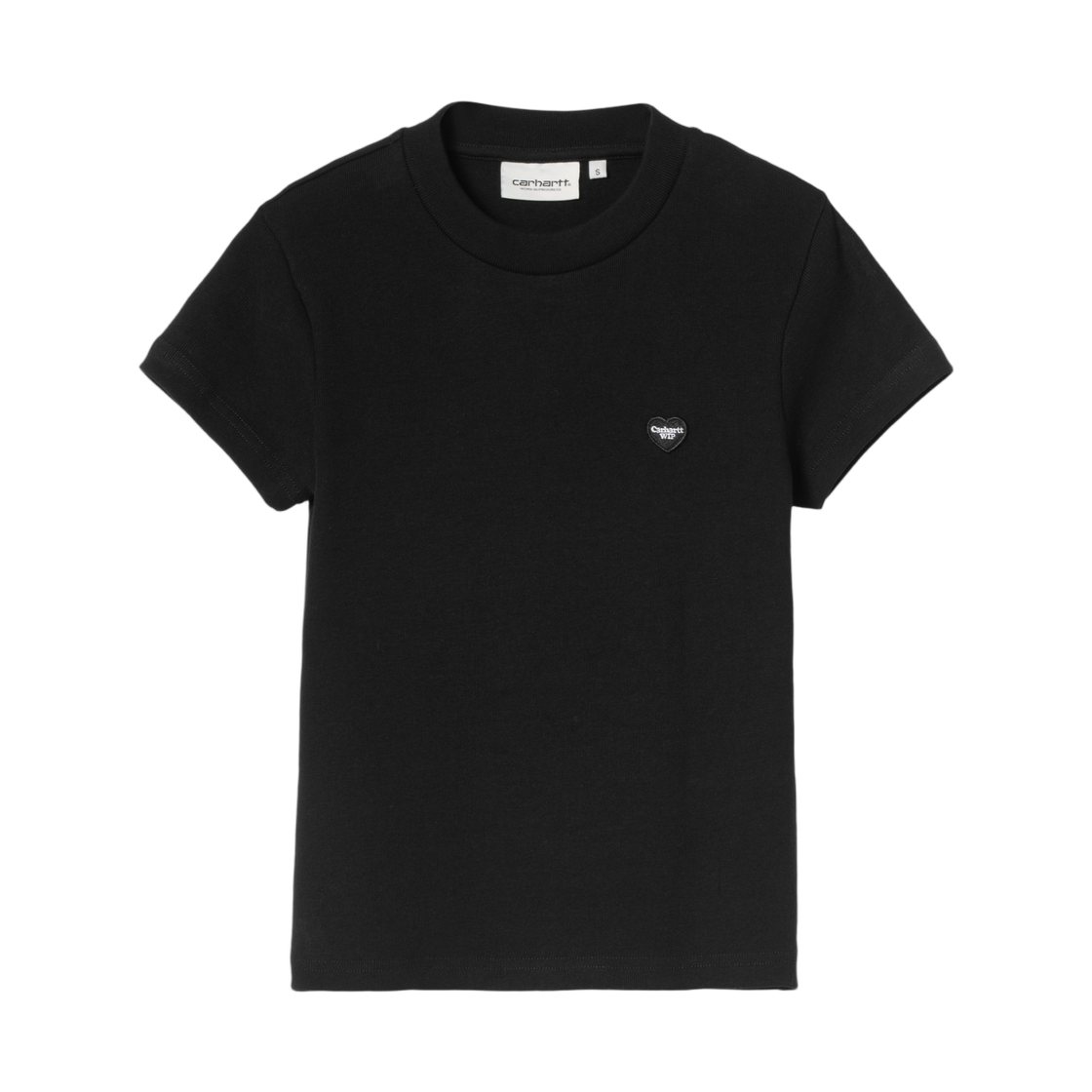 I037170-00E-XX (W) Carhartt WIP S/S Small Heart Patch T-Shirt Black Black